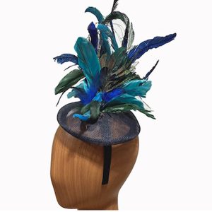 small peacock navy fascinator